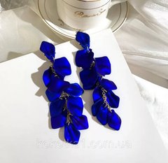 Сережки довгі сині неонові пелюстки