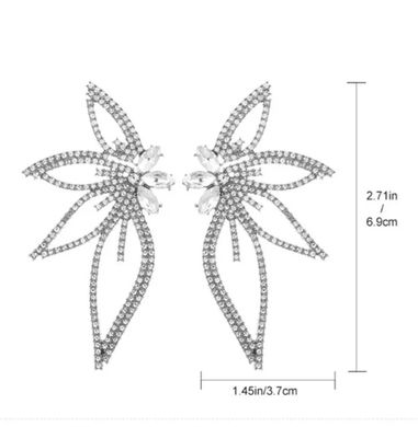 Сережки квіти у стразах