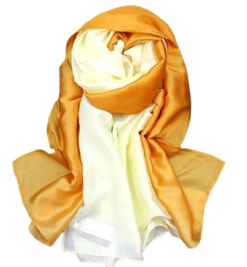 Шовковий шарф палантин Омбре золотистий