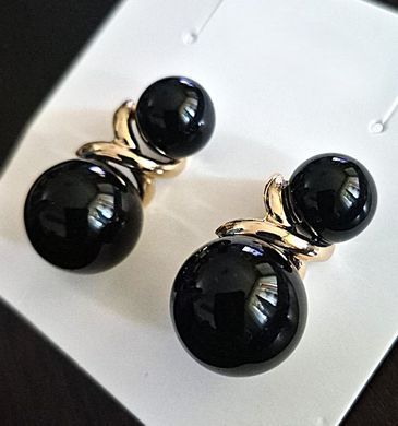 Сережки черные шары