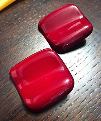 Сережки Бордовые квадраты