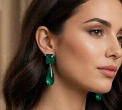 Сережки Подвески зеленые