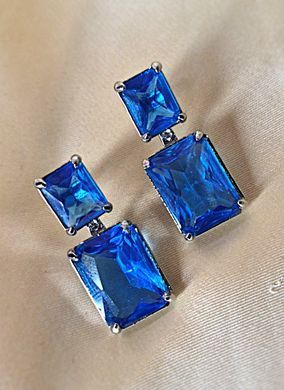 Сережки голубые камни