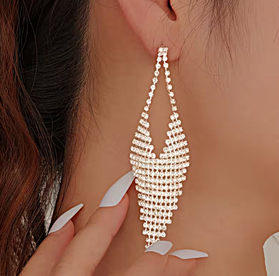 Сережки удлиненные ромбы