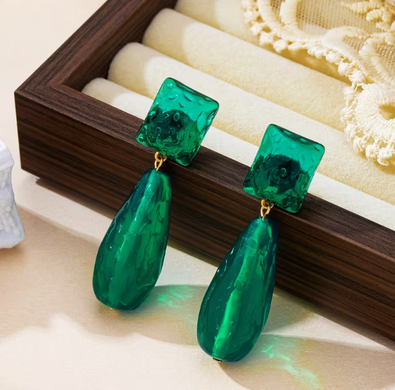 Сережки Подвески зеленые
