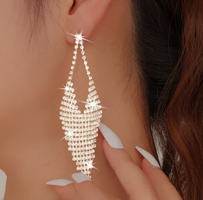 Сережки удлиненные ромбы