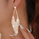 Сережки удлиненные ромбы