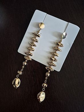 Сережки длинные золотистые