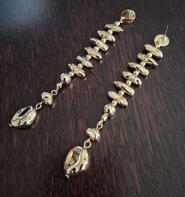 Сережки длинные золотистые