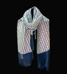 Шелковый шарф - палантин Синий
