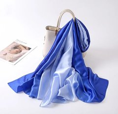 Шовковий шарф палантин Градієнт синій - блакитний