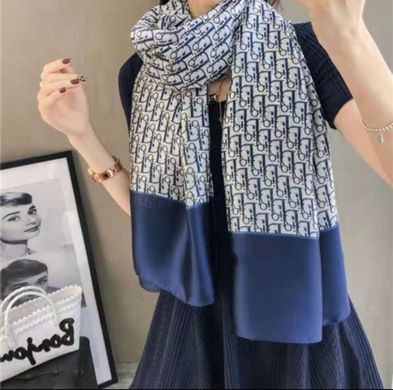 Шовковий шарф - палантин Синій