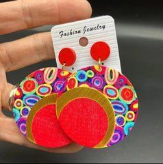 Сережки червоне коло
