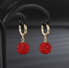 Сережки Красные бусины