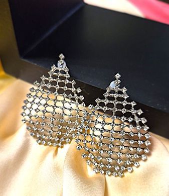 Сережки Капли со стразами