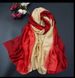 Шовковий шарф-палантин Градієнт червоного в бежевий